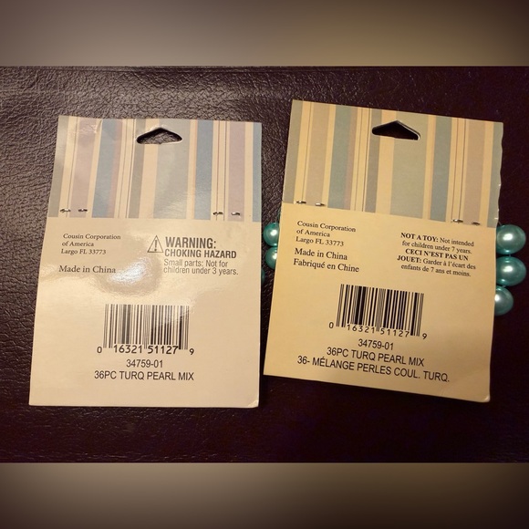 Turquoise Beaded (pearl) beads - Picture 2 of 2